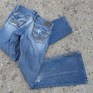 BKE Women's Blue Distressed Jeans